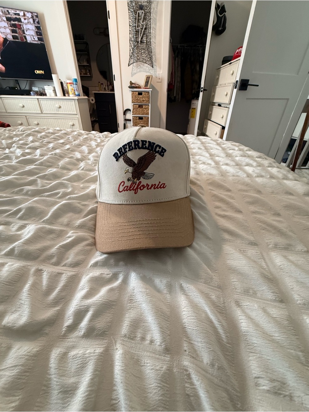 California Two-Tone Trucker Cap - White & Tan